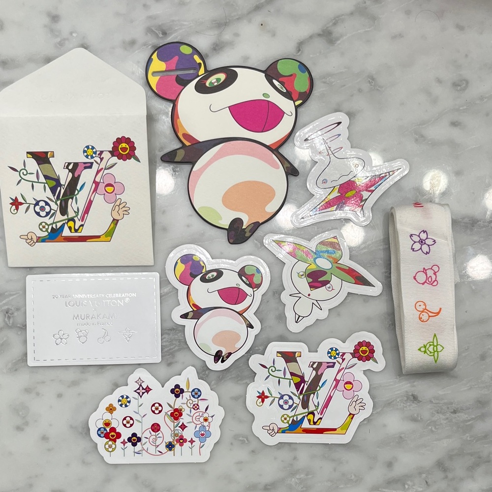 Louis Vuitton Murakami stickers, ribbon, ribbon card